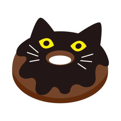 【ドーナツねこ】窓用カッティングシート